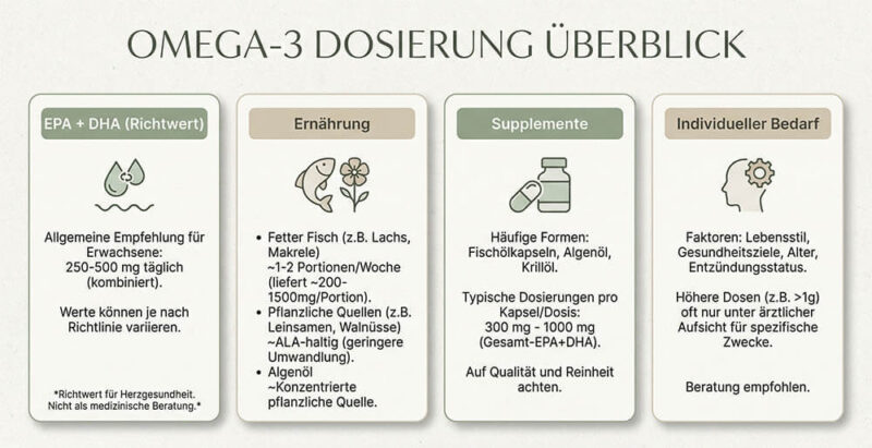 Infografik - Omega-3-Dosierung