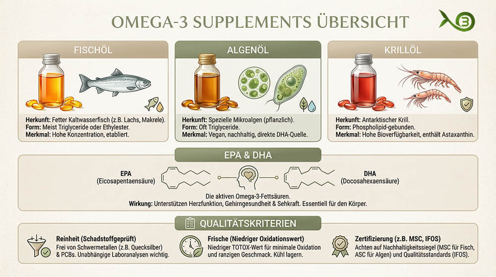 Infografik - Omega-3-Supplements